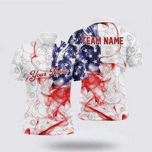 Billiard Polo Shirts, 3D American Flag Performance&hellip;