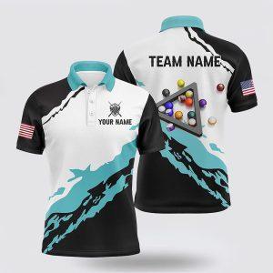 Billiard Polo Shirts, 3D Black Blue Billiard&hellip;
