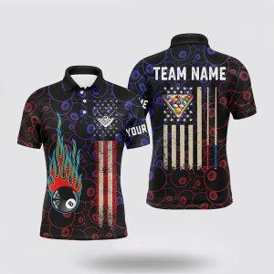 Billiard Polo Shirts, 8 Ball American Flag&hellip;