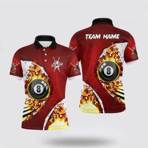Billiard Polo Shirts, 8 Ball Fire Pool&hellip;