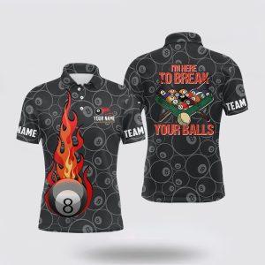 Billiard Polo Shirts, 8 Ball Flame Billiard&hellip;