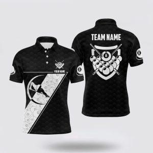 Billiard Polo Shirts, 8 Ball Pattern Billiard&hellip;