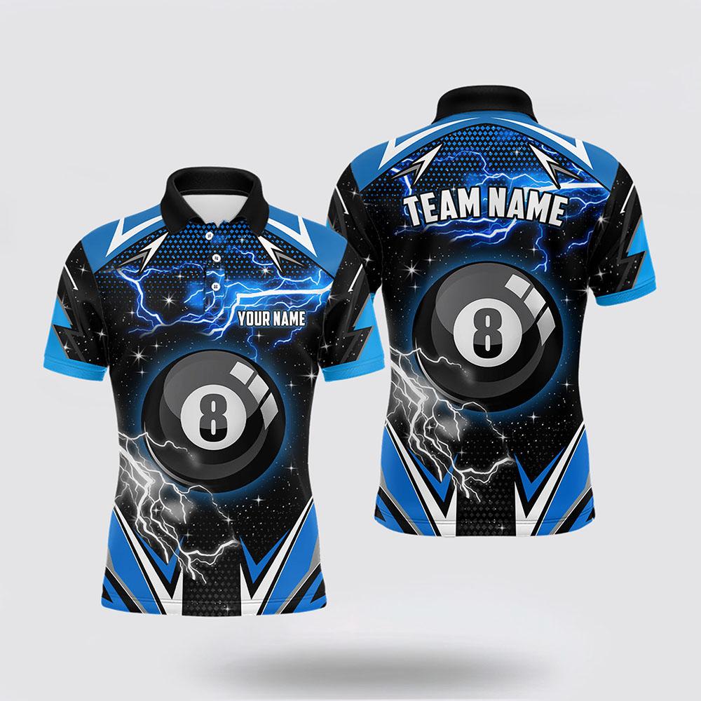 Billiard Polo Shirts, 8 Ball Pool Billiard Jerseys Blue Billiard Polo Shirts, Billiard Shirt Designs