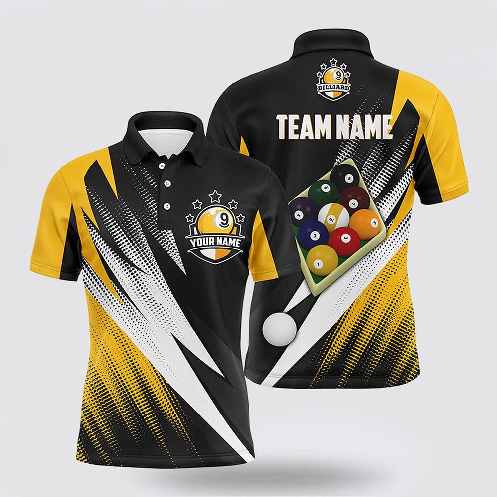 Billiard Polo Shirts, Billiard 9 Ball Pool 3D Polo Shirts, Billiard Shirt Designs