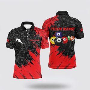 Billiard Polo Shirts, Billiard Balls Paint Red&hellip;