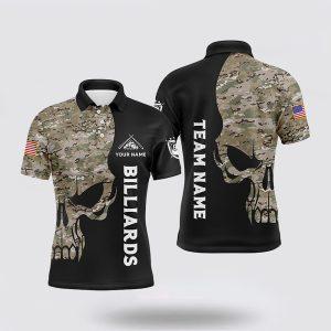 Billiard Polo Shirts, Billiard Balls Skull Camouflage,&hellip;