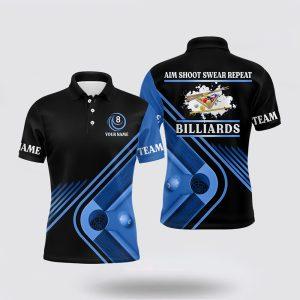 Billiard Polo Shirts, Billiards Aim Shoot Swear&hellip;