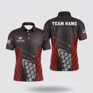 Billiard Polo Shirts, Black Red Billiard Play&hellip;