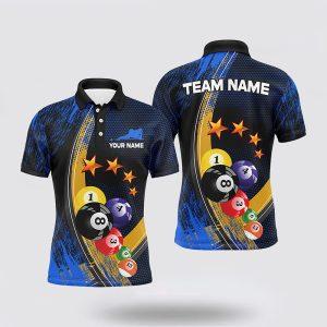 Billiard Polo Shirts, Blue Billiard Balls 3D&hellip;