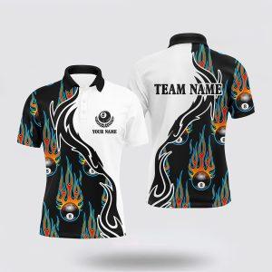 Billiard Polo Shirts, Flaming 8 Ball Billiard&hellip;