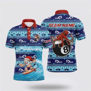 Billiard Polo Shirts, Funny Christmas Santa Surfing&hellip;