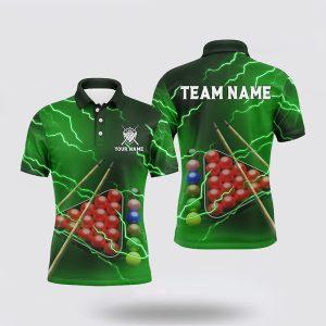 Billiard Polo Shirts, Green Thunder Lightning Billiard&hellip;