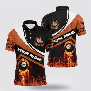 Billiard Polo Shirts, Name Flaming 8 Ball&hellip;