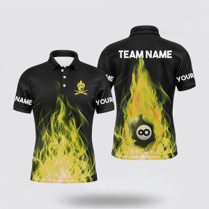 Billiard Polo Shirts, Yellow Flaming Billiard 3D&hellip;
