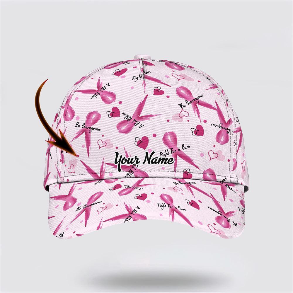 Breast Cancer Baseball Cap, Custom Baseball Cap, A Pink Ribbon All Over Print Cap, Breast Cancer Caps