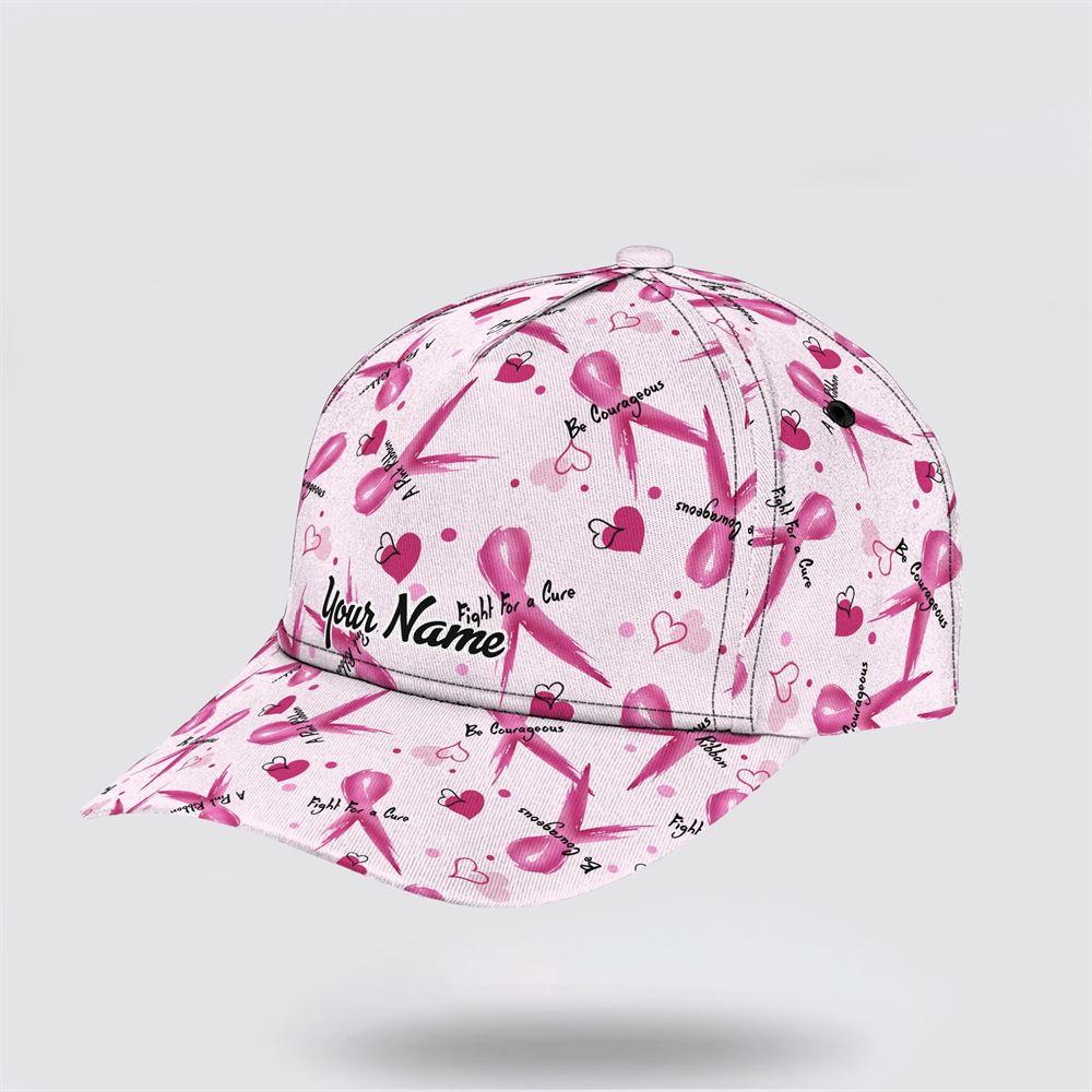 Breast Cancer Baseball Cap, Custom Baseball Cap, A Pink Ribbon All Over Print Cap, Breast Cancer Caps