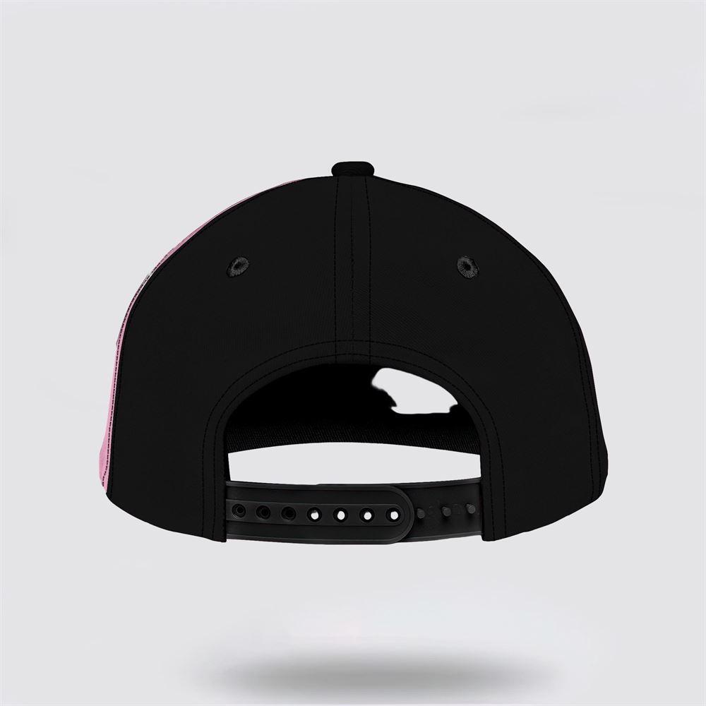 Breast Cancer Baseball Cap, Custom Baseball Cap, Butterfly Art Black And Pink Print All Over Print Cap, Breast Cancer Caps