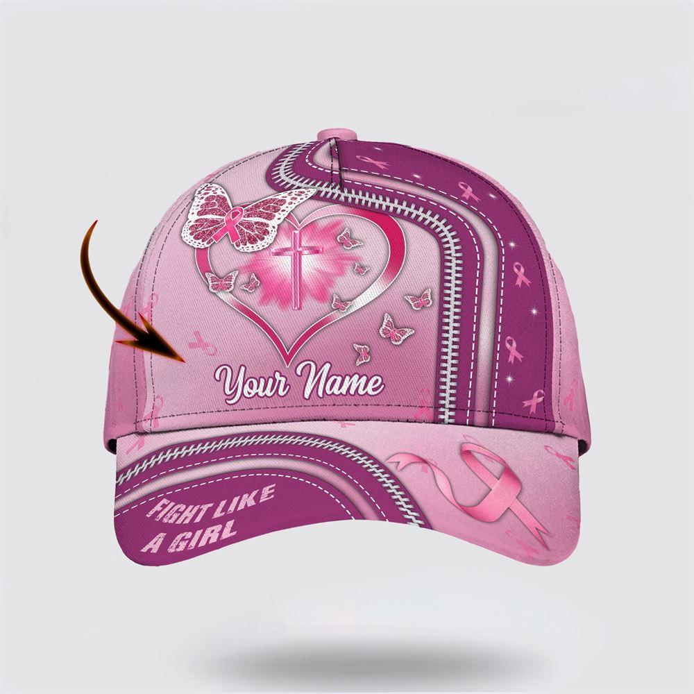 Breast Cancer Baseball Cap, Custom Baseball Cap, Fight Like A Girl Cross And Butterfly Print All Over Print Cap, Breast Cancer Caps Breast Cancer Baseball Cap, Custom Baseball Cap, Fight Like A Girl Cross And Butterfly Print All Over Print Cap, Breast Cancer Caps