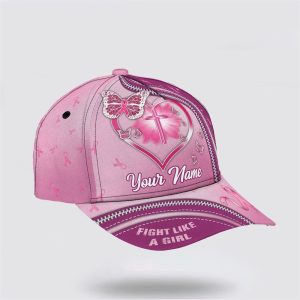 Breast Cancer Baseball Cap Custom Baseball Cap Fight Like A Girl Cross And Butterfly Print All Over Print Cap Breast Cancer Caps 2 itgx0i.jpg