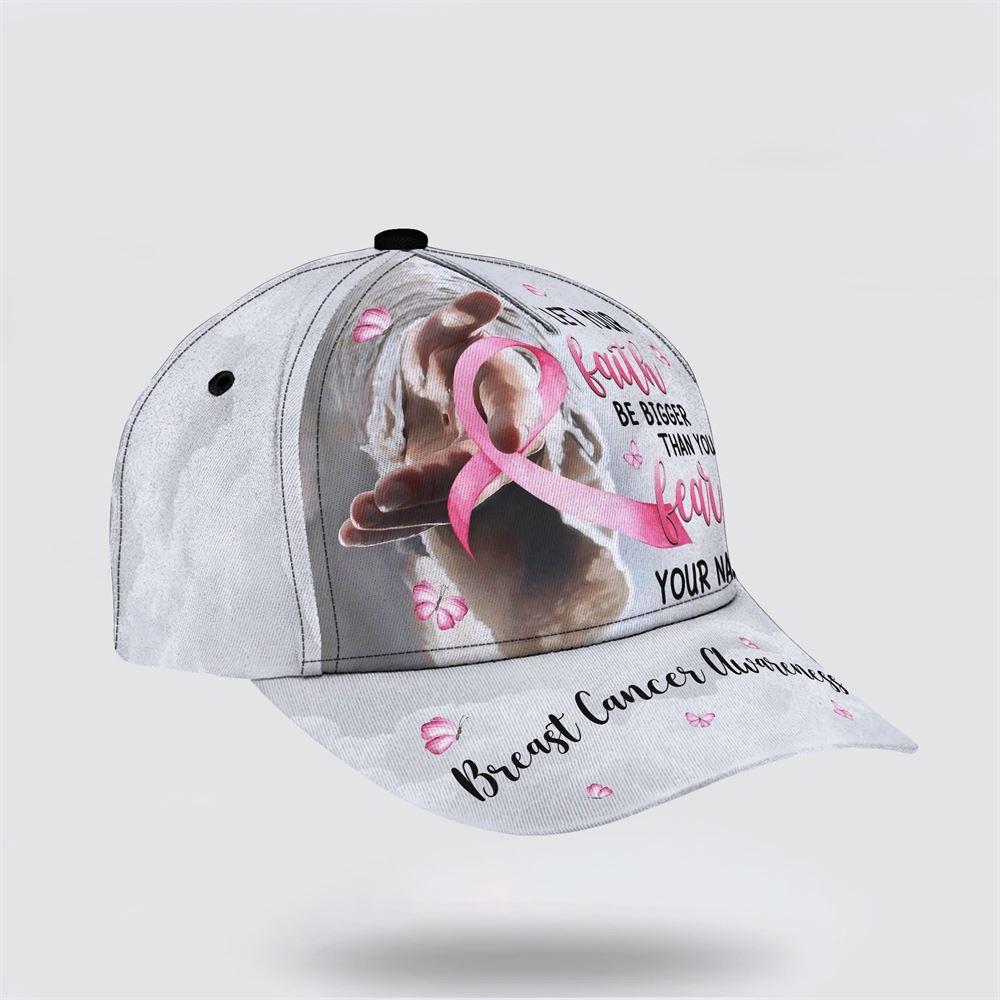 Breast Cancer Baseball Cap, Custom Baseball Cap, Let Your Faith All Over Print Cap, Breast Cancer Caps
