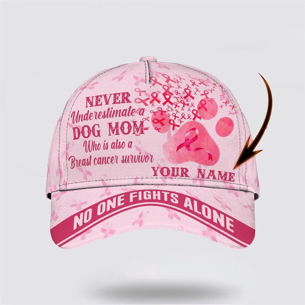 Breast Cancer Baseball Cap, Custom Baseball Cap, No One Figths Alone All Over Print Cap, Breast Cancer Caps