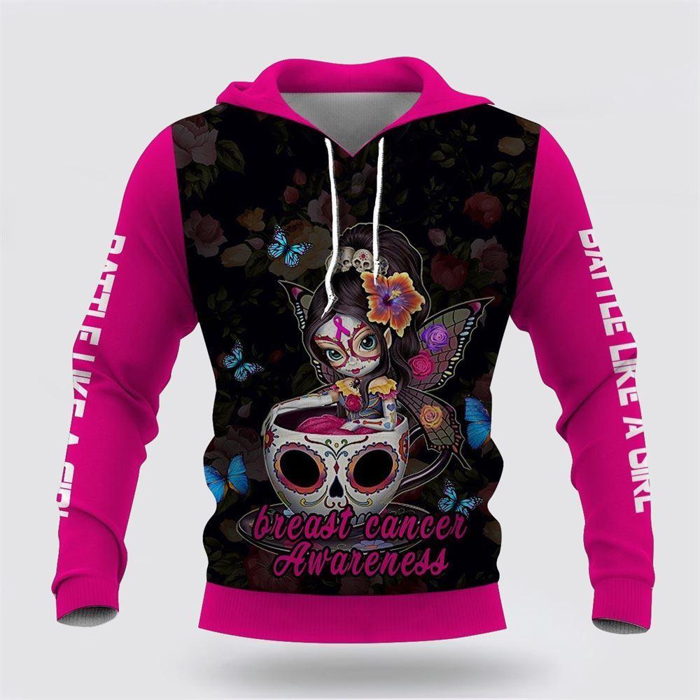 Breast Cancer Hoodie, Breast Cancer Awareness Girl Battle Fairy Sugar Skull Pink Hoodie, Breast Cancer Awareness Shirts Breast Cancer Hoodie, Breast Cancer Awareness Girl Battle Fairy Sugar Skull Pink Hoodie, Breast Cancer Awareness Shirts