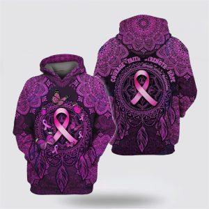 Breast Cancer Hoodie, Courage Faith Strength Hope&hellip;