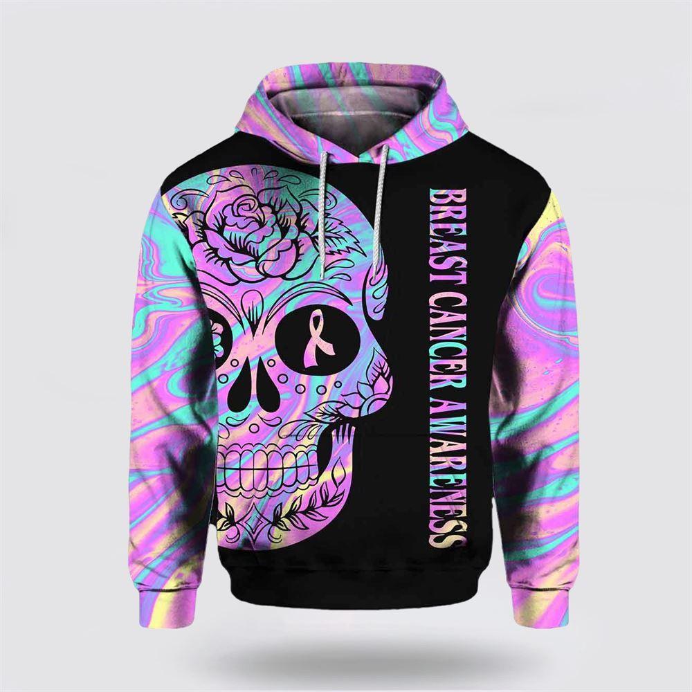 Breast Cancer Hoodie, In October We Wear Pink Skull Breast Cancer Awareness Hoodie, Breast Cancer Awareness Shirts