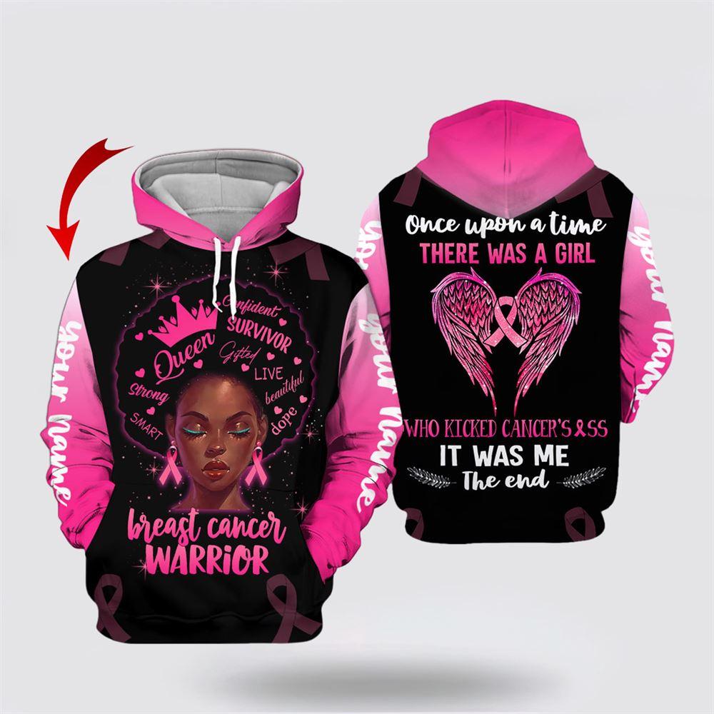 Breast Cancer Hoodie, Personalized Name Breast Cancer Warrior All Over Print Hoodie Breast Cancer Hoodie, Personalized Name Breast Cancer Warrior All Over Print Hoodie