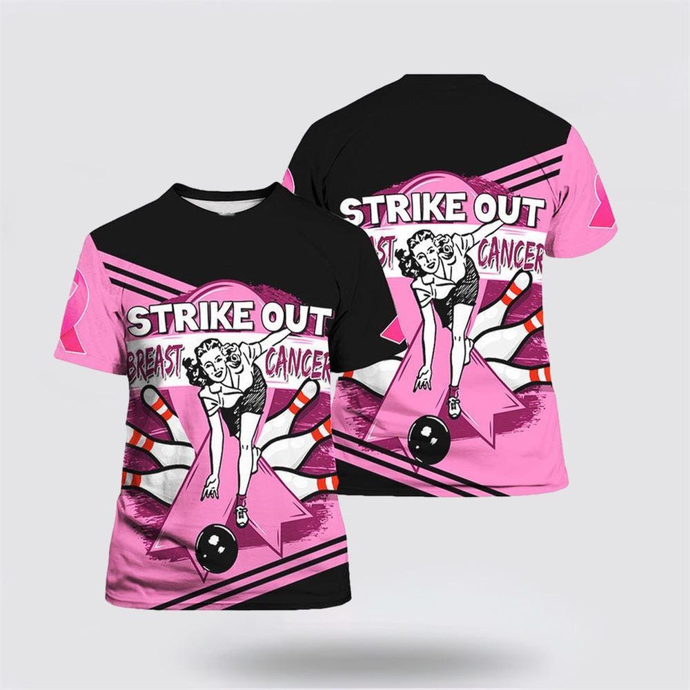 Breast Cancer T Shirts 2023, Breast Cancer Bowling Premium All Over Print T Shirt, Breast Cancer Awareness Shirts