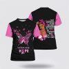 Breast Cancer T Shirts 2023, Breast Cancer Warrior Words Black Pink All Over Print T Shirt Breast Cancer T Shirt