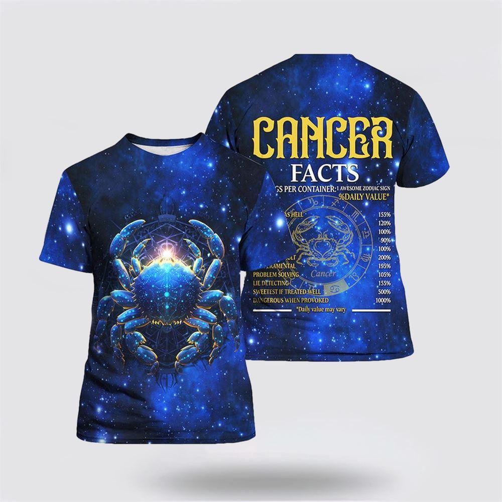 Breast Cancer T Shirts 2023, Cancer Nutrition Facts Blue Galaxy Premium All Over Print T Shirt, Breast Cancer Awareness Shirts