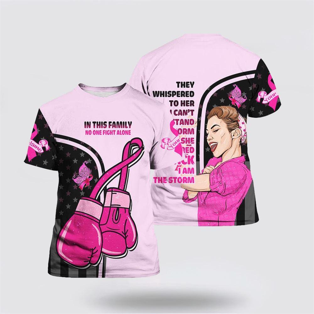 Breast Cancer T Shirts 2023, Custom Breast Cancer Awareness Strong Girl All Over Print T Shirt, Breast Cancer Awareness Shirts