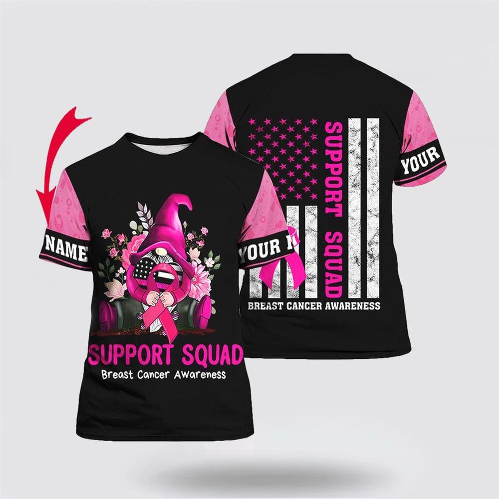 Breast Cancer T Shirts 2023, Custom Name Gnomes Support Squad Pink Breast Cancer All Over Print T Shirt, Breast Cancer Awareness Shirts Breast Cancer T Shirts 2023, Custom Name Gnomes Support Squad Pink Breast Cancer All Over Print T Shirt, Breast Cancer Awareness Shirts