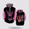 Breast Cancer Hoodie, Breast Cancer Skull All Over Print Hoodie, Breast Cancer Awareness Shirts