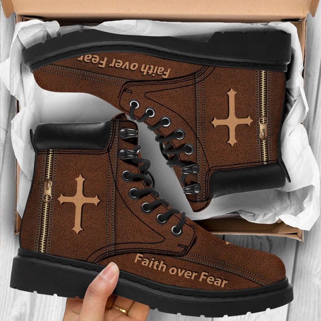 Christian Boots, Jesus Shoes, Christian Faith Over Fear Boots, Jesus Christ Shoes, Jesus Boots