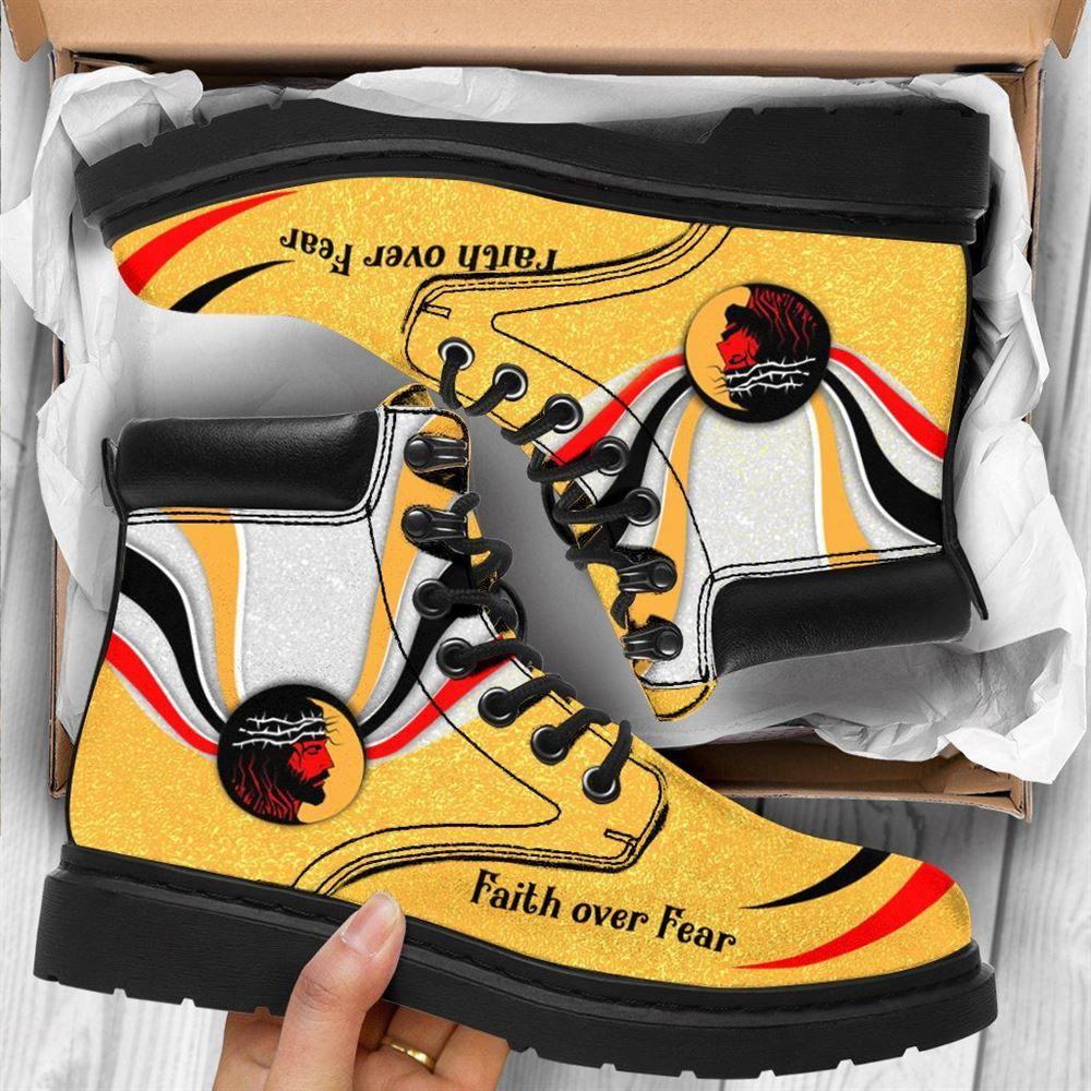 Christian Boots, Jesus Shoes, God Faith Over Fear Boots, Jesus Boots
