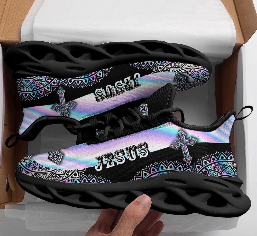 Christian Soul Shoes, Max Soul Shoes, Jesus Mandala Running Sneakers Max Soul Shoes, Jesus Shoes, Jesus Christ Shoes