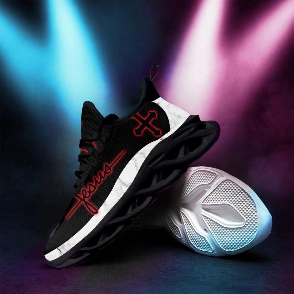 Christian Soul Shoes, Max Soul Shoes, Jesus Men Of Faith Running Sneakers Red Black Max Soul Shoes, Jesus Shoes, Jesus Christ Shoes