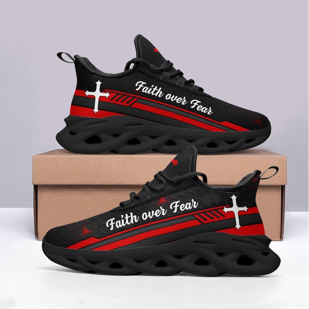 Christian Soul Shoes, Max Soul Shoes, Jesus Red Black Faith Over Fear Running Sneakers Max Soul Shoes, Jesus Shoes, Jesus Christ Shoes Christian Soul Shoes, Max Soul Shoes, Jesus Red Black Faith Over Fear Running Sneakers Max Soul Shoes, Jesus Shoes, Jesus Christ Shoes