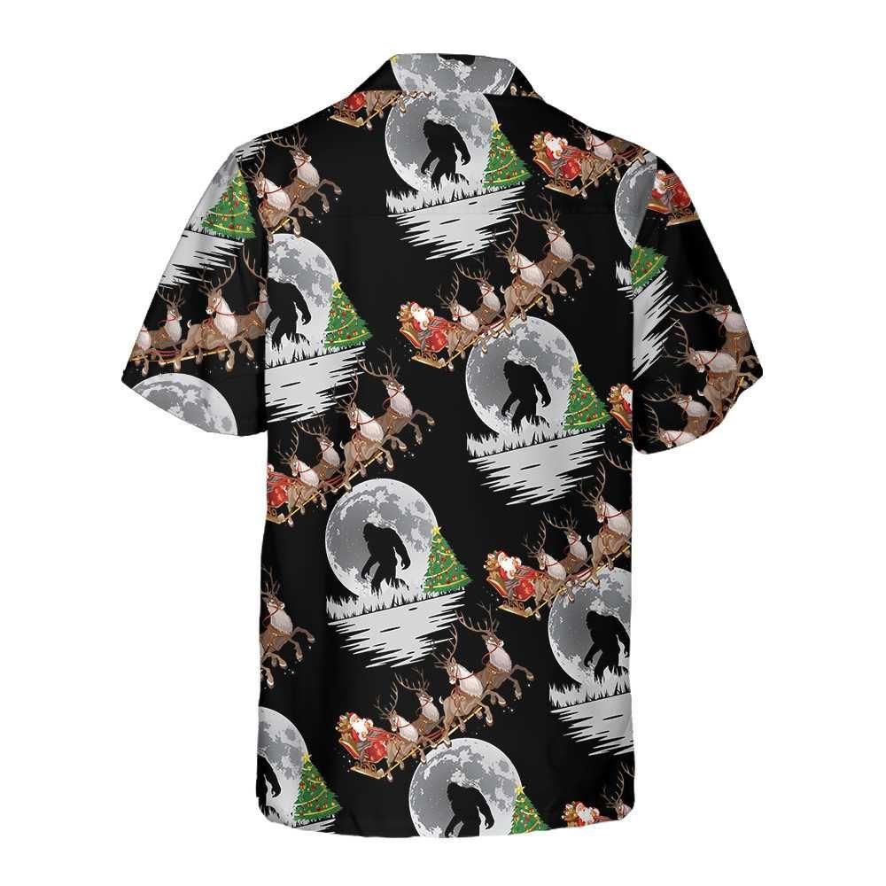Christmas Hawaiian Shirt, Bigfoot & Santa Claus On Christmas Day Hawaiian Shirt, Xmas Hawaiian Shirts
