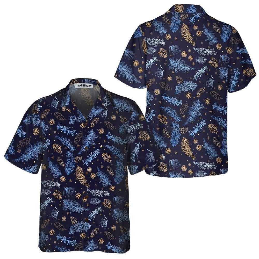 Christmas Hawaiian Shirt, Blueish Winter Nature Hawaiian Shirt, Xmas Hawaiian Shirts