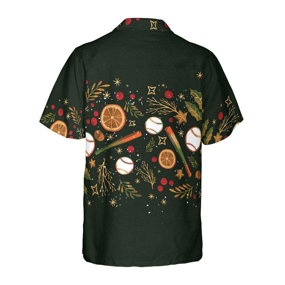 Christmas Hawaiian Shirt, Christmas Baseball Pattern Hawaiian Shirt, Xmas Hawaiian Shirts