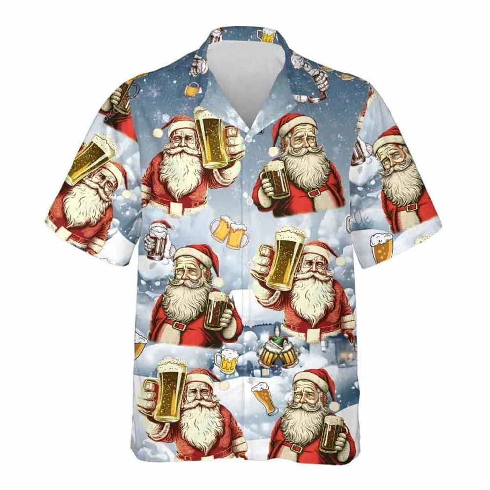 Christmas Hawaiian Shirt, Christmas Beer Hawaiian Shirt, Xmas Hawaiian Shirts