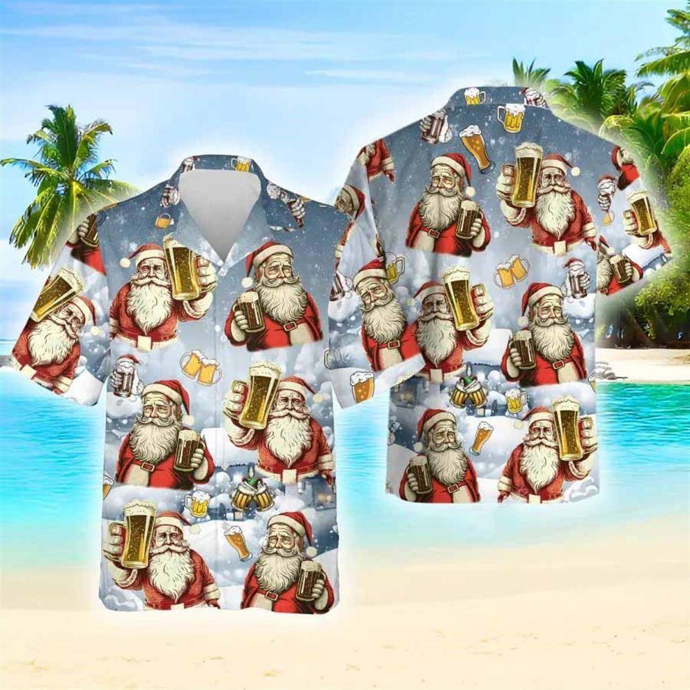 Christmas Hawaiian Shirt, Christmas Beer Hawaiian Shirt, Xmas Hawaiian Shirts