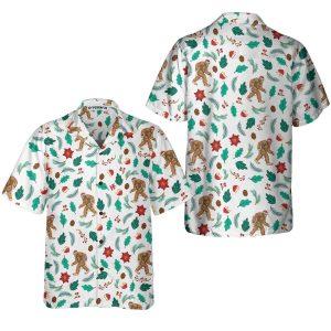 Christmas Hawaiian Shirt, Christmas Bigfoot Sasquatch Pattern&hellip;