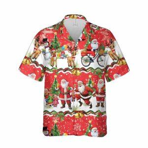 Christmas Hawaiian Shirt, Christmas Day Pattern Santa&hellip;