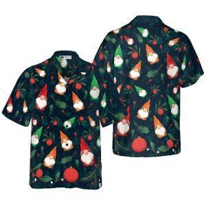 Christmas Hawaiian Shirt, Christmas Gnome Pattern Hawaiian&hellip;