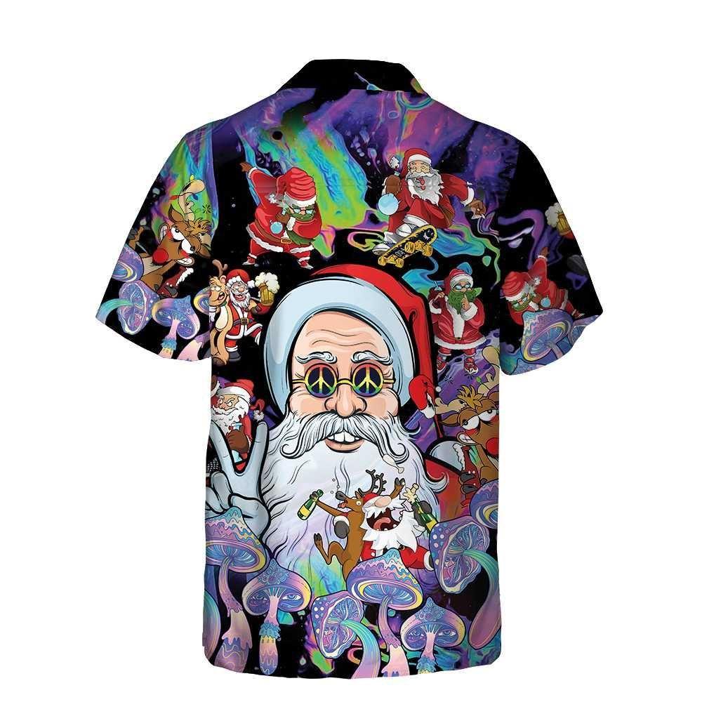Christmas Hawaiian Shirt, Christmas Hippie Santa Claus Hawaiian Shirt, Xmas Hawaiian Shirts