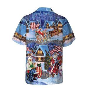 Christmas Hawaiian Shirt, Christmas Holiday Santa Patriot&hellip;
